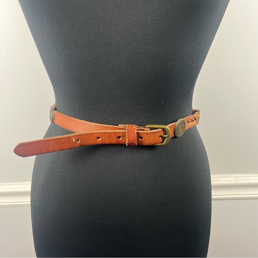 Écoté 100% leather braided and medallion belt size small